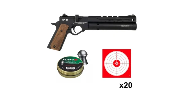 Pistolet RP 11 Noir Reximex PCP cal. 5.5mm 14.5 joules + cibles
