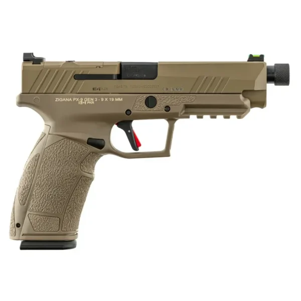 Pistolet TISAS PX-9 TACTICAL calibre 9×19 mm FDE Fileté