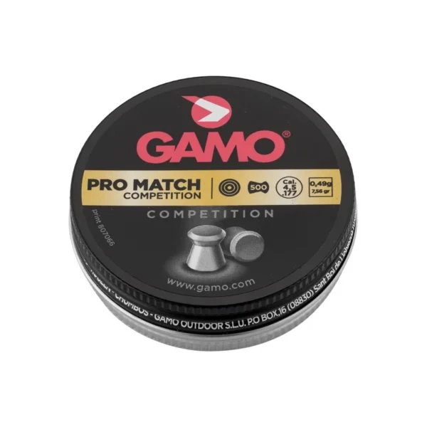 Plombs Gamo Pro Match lisse 4,5 mm – Boîte de 500 – Tir Précision