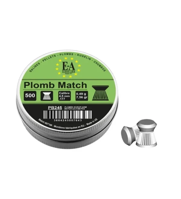 Plombs Match Europ-Arm à tête plate cal. 4,5 mm – Tout-Chasse.fr
