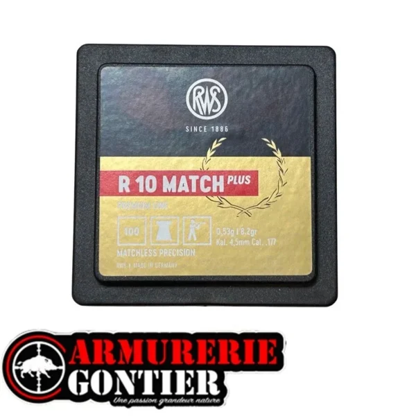 Rplombs RWS R10 MATCH 4.5mm 0,53 g 8.2gr Ø 4,50 mm sur www.ArmurerieGontier.fr