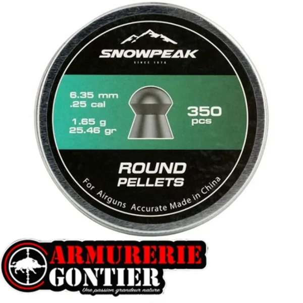 Plombs Snowpeak 6.35 mm Accurate Heavy 25.46 gr – Boîte de 350