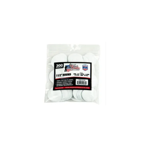 Patchs coton PRO-SHOT 6mm à .30 cal – boîte de 300 ronds – Nettoyage arme
