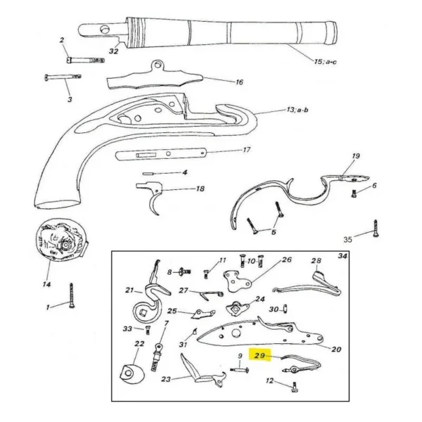 RESSORT BATTERIE QUEEN ANNE PEDERSOLI REF 800003609 | WesternGuns