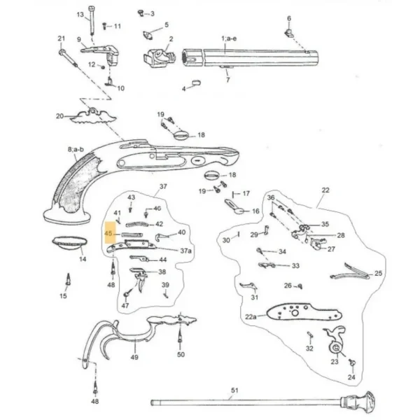 RESSORT DU LEVIER D’ENCLENCHE LE PAGE PEDERSOLI REF 800003648 | WesternGuns