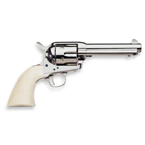 REVOLVER UBERTI 1873 CATTLEMAN 5″1/2 9MM A BLANC NICKELE IVOIRINE REF 33301972 | WesternGuns