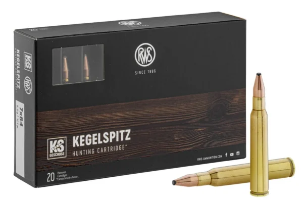 RWS 7×64 Pointe conique KS – 124 gr / 8 g