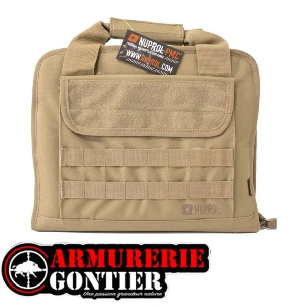 Sacoche NUPROL deluxe pour 2 armes de poing 35X30X5 tan