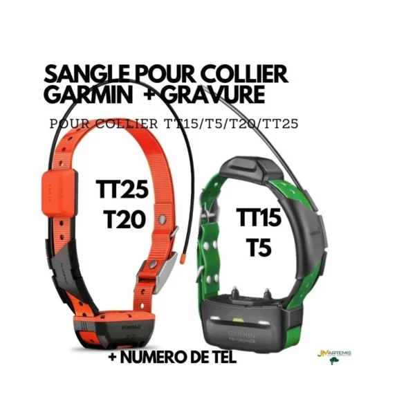 SANGLE POUR COLLIER GARMIN ALPHA TT25 TT15 T5 T20 TT15XF
