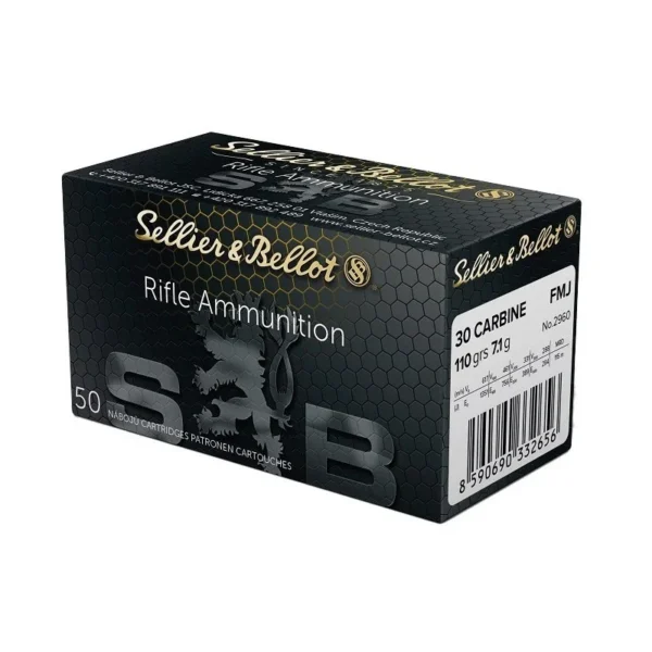 Sellier & Bellot .30 Carbine 110gr FMJ x50 – Munitions M1 Carbine