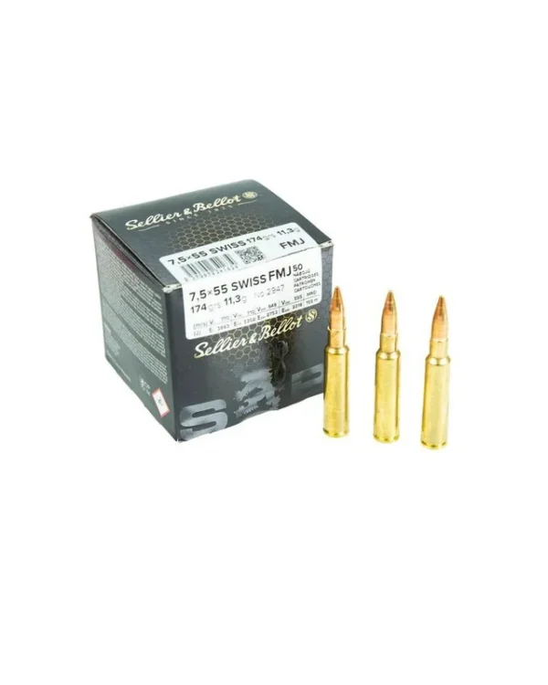 SELLIER BELLOT cal.7,5×55 Swiss FMJ 174gr X50