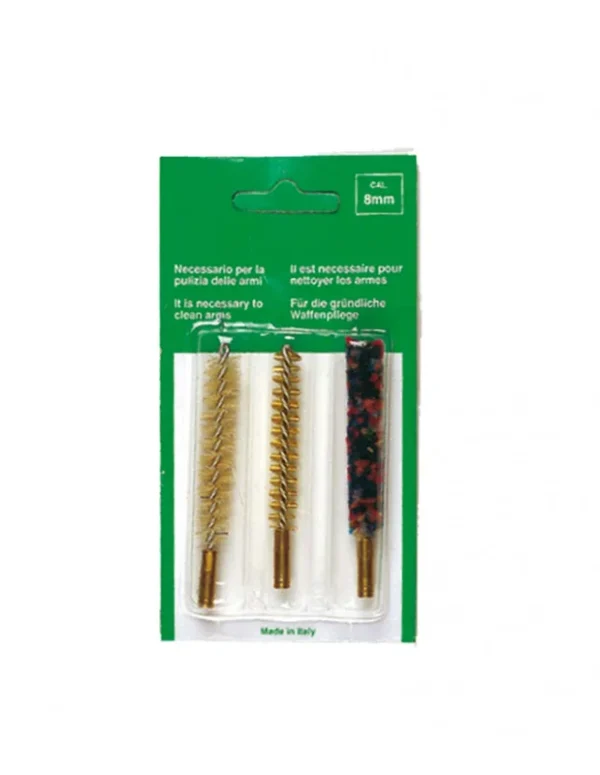 Set de 3 brosses entretien armes canon rayé cal.8mm
