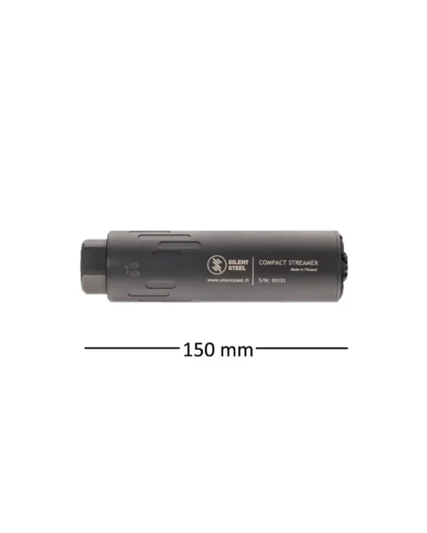 silencieux silent steel COMPACT STREAMER ACIER FILETAGE DIRECT 9mm Noir