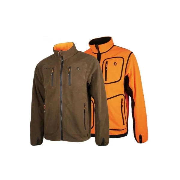 SOMLYS VESTE POLAIRE REVERSE ORANGE/MARRON