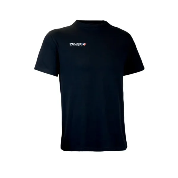 T-shirt Police Nationale noir – Marquage officiel | Hexagone Défense
