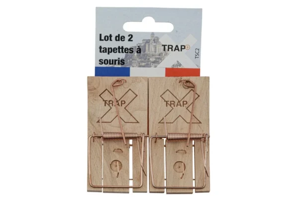Tapette à souris en bois, lot de 2 – Lot de 2 tapettes à souris