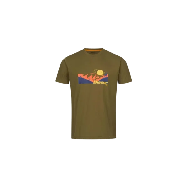 TEE SHIRT BLASER ALLGAU MOUNTAIN OLIVE TAILLE TAILLE 2XL