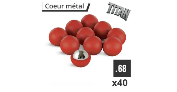 40 balles Titan cal.68 coeur bille acier pour T4E cal.68 – Munitions & Cartouches/Munitions de Défense – securicount