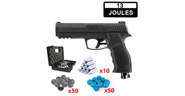 Kit pistolet de défense TP50 Gen2 T4E CO2 cal. 50 13 joules