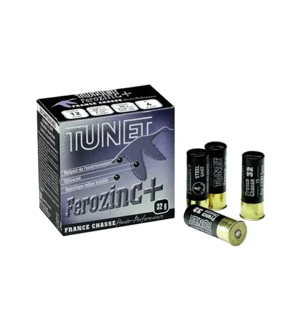Cartouches Tunet Ferozinc+ – Cal. 12/70 32/7 HP – Tout-Chasse.fr