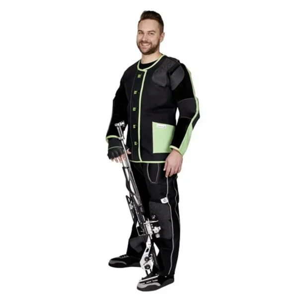 VESTE DE TIR EN LIN GEHMANN HOMME GAUCHER T58 VERTE G415 | WesternGuns