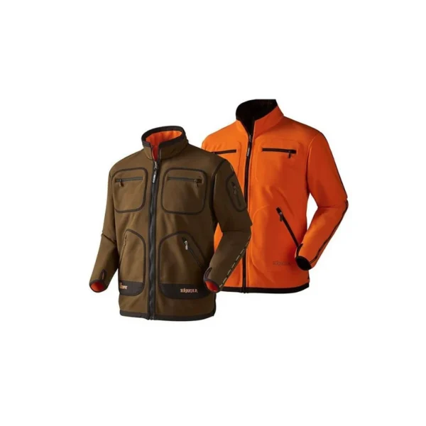 VESTE POLAIRE HARKILA HOMME KAMKO FLEECE GREEN/ORANGE TAILLE TAILLE M
