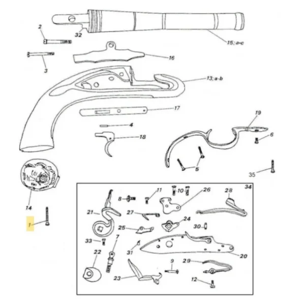 VIS DE CALOTTE QUEEN ANNE PEDERSOLI REF M70LFC5283 | WesternGuns