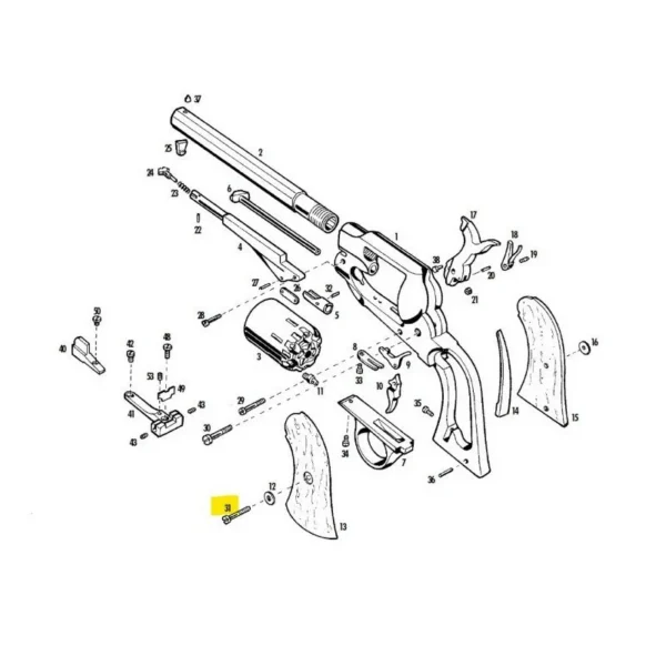 VIS DE PLAQUETTE DE CROSSE INOX 1858 PIETTA REF 454/IX | WesternGuns