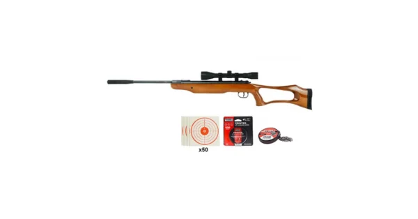 Pack Carabine SwissArms Yellow Bird 19,5j cal 4.5mm + lunette 4X32 – Tir de loisir/Carabine à plomb – securicount